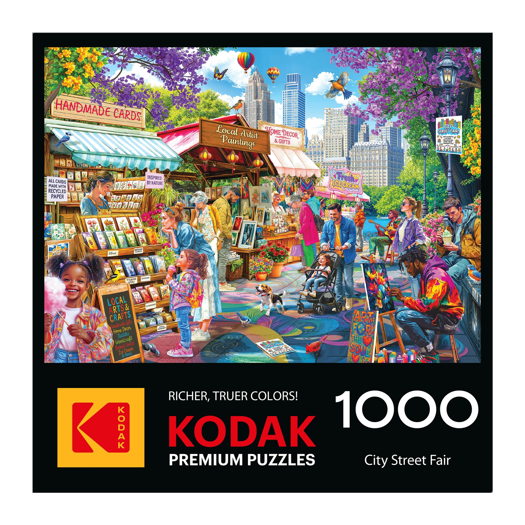 Amazon.com: RoseArt Kodak Premium City Street Fair 1000 Piece