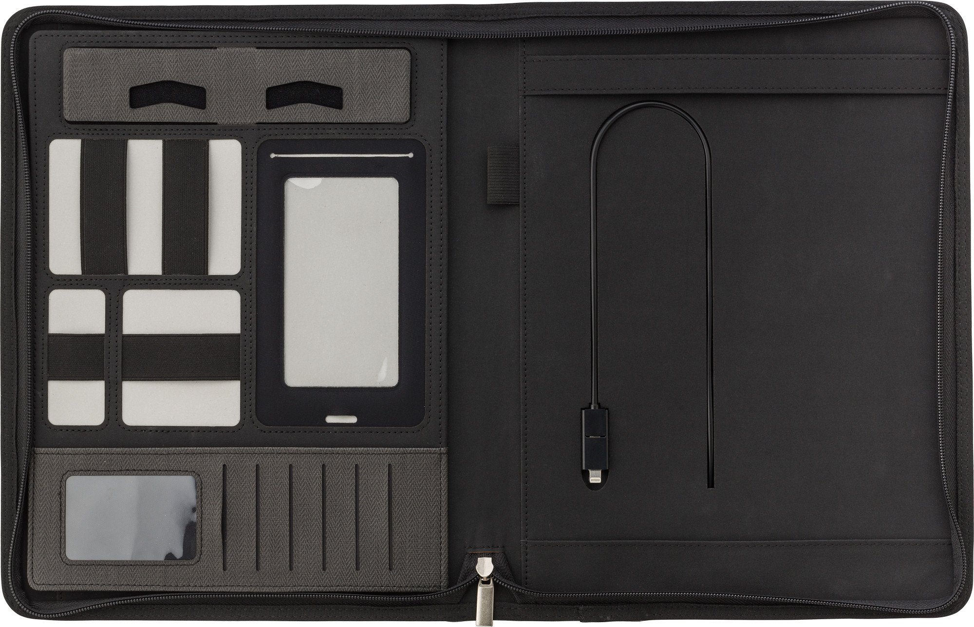 Dokumentenmappe mit Powerbank 5000 mAh Portfolio Schreibmappe A4 Konferenzmappe