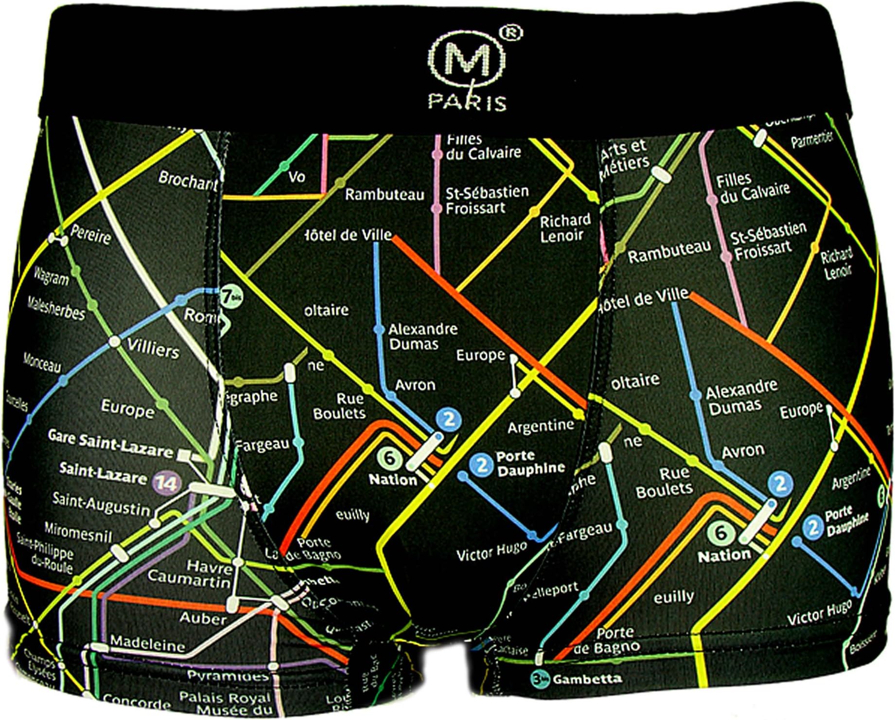 Official Paris Metro Men's Boxer Briefs - Black (L)