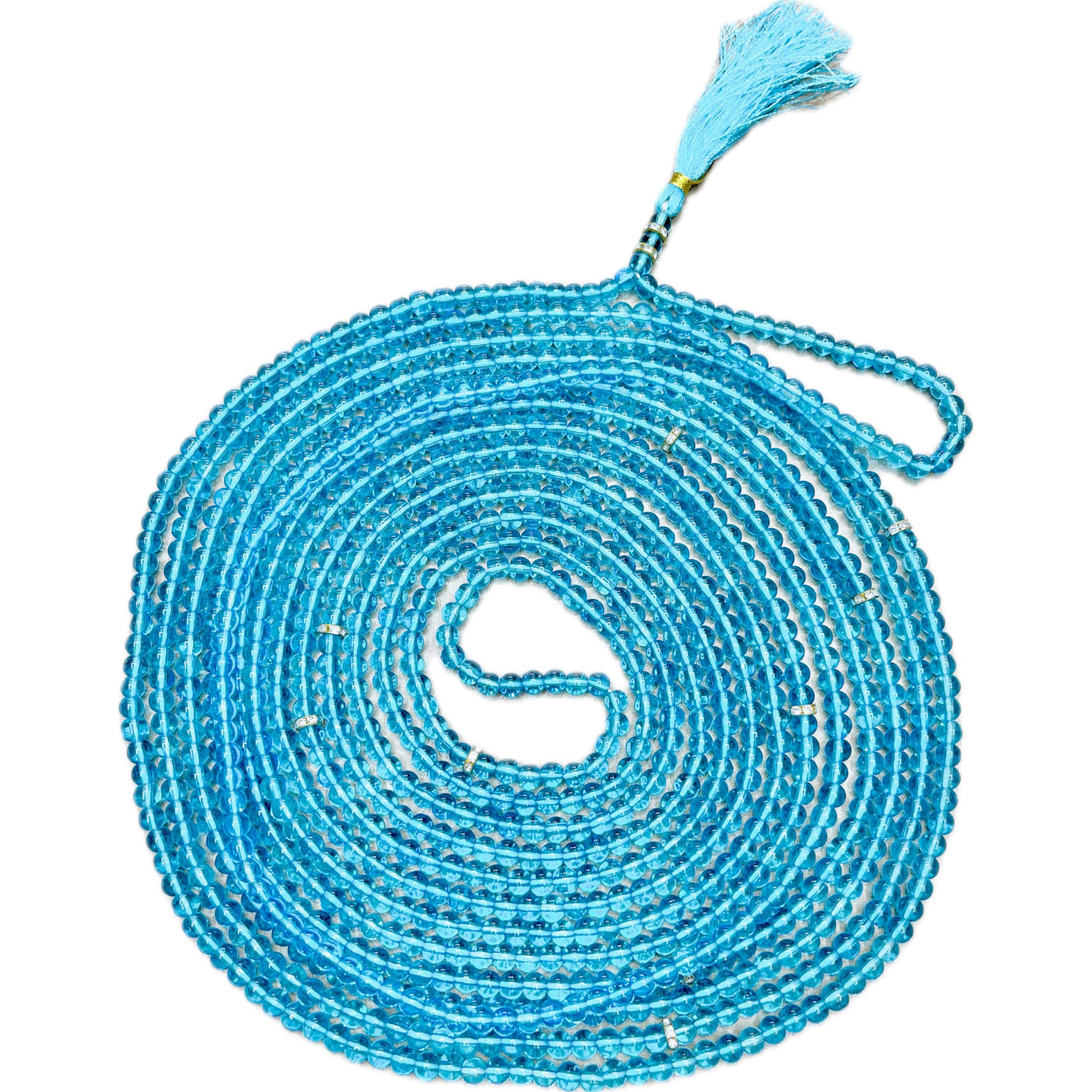 JANNAT Crystal Premium Hazara Tasbeeh (1000 Dana) 8MM Beads Tasbih Misbaha, Blue Maala-image-20
