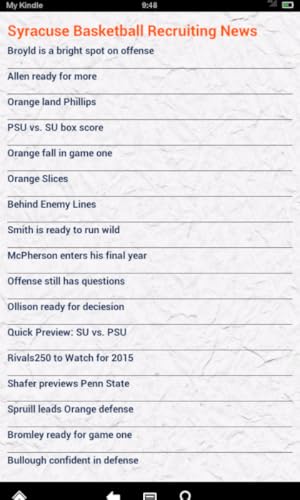 Syracuse Basketball News (Kindle Tablet Edition)