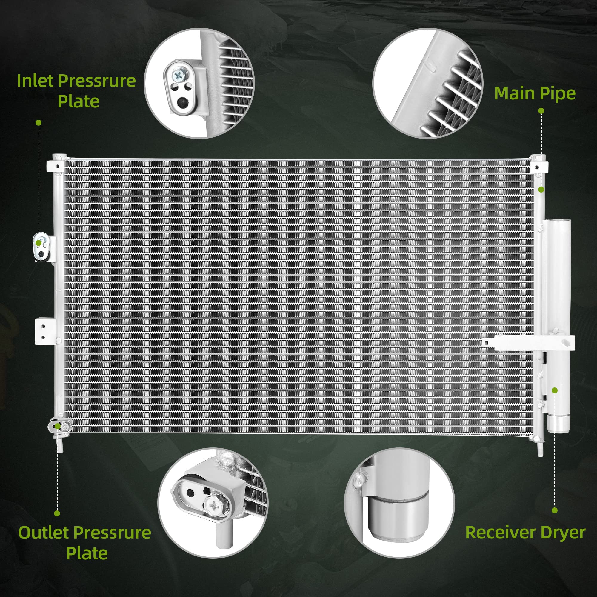 Air Conditioning Condenser AC Condenser For 2006-2011 Honda Civic Coupe ...