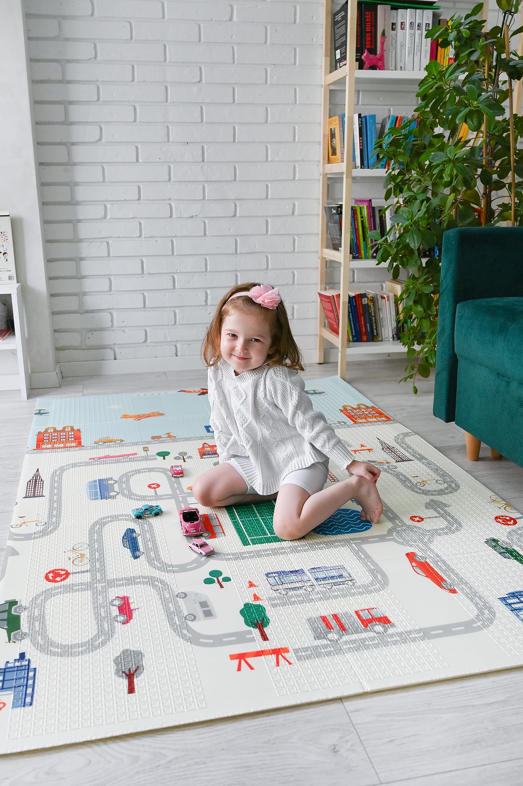LITTLE STORY Kindermat, dubbelzijdige schuimmat om te leren rakelen