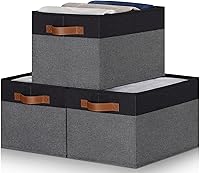 Vista 15 de Contenedores de almacenamiento grandes con tapas, canastas de almacenamiento plegables de tela con tapas, cajas de almacenamiento resistentes