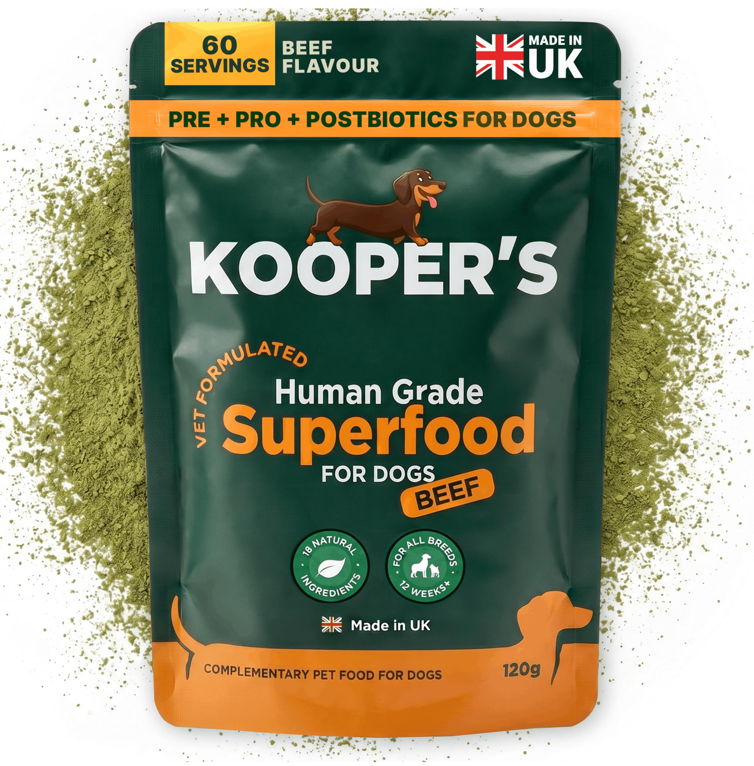 Kooper's Dog Probiotic Powder - Pre & Postbiotic Supplement