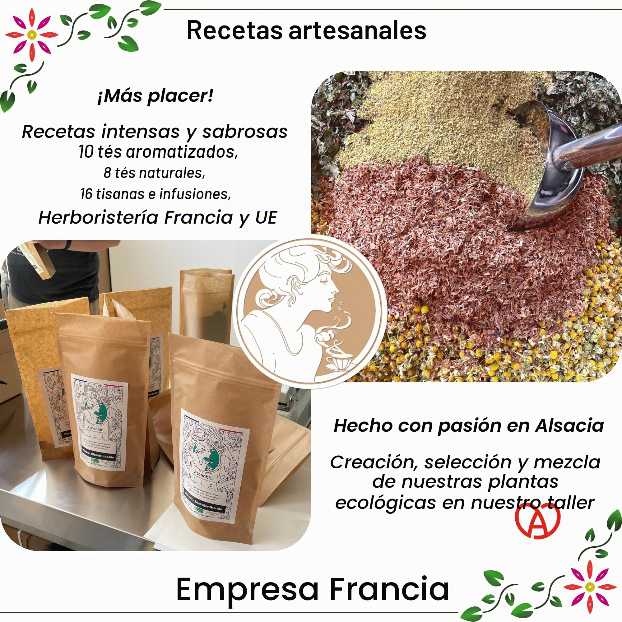 Ascenbio - Especia - Bastones de regaliz orgánico - 100 g - preparado y envasado en Francia - embalaje biodegradable