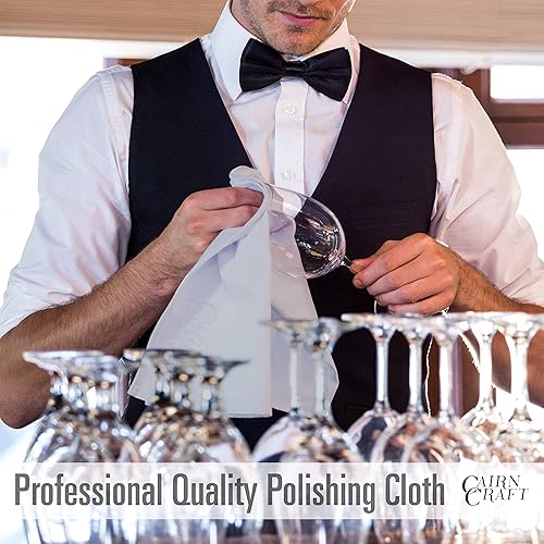 Miniatura 4 de CairnCloth - Paños grandes de microfibra para pulir cristalería (paquete de 2, gris)