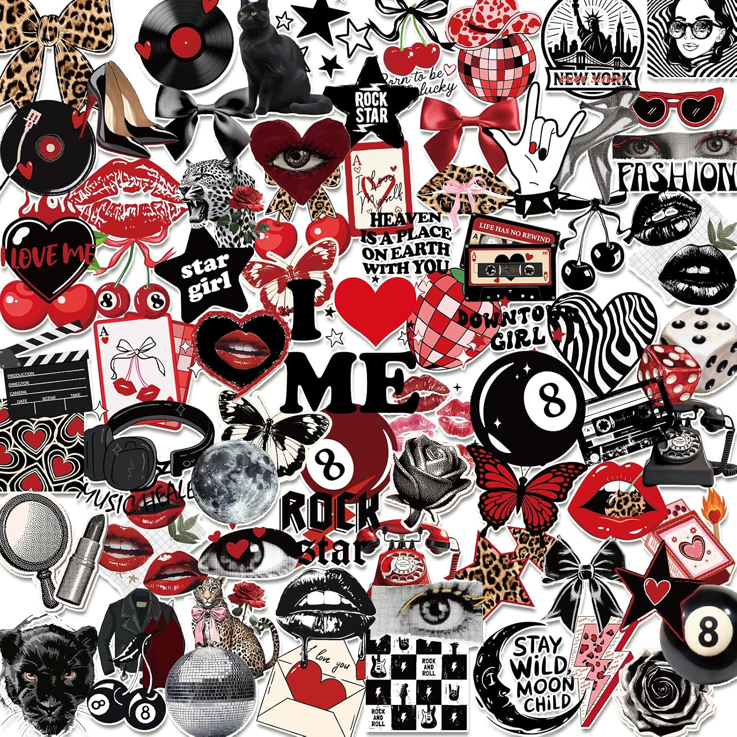 Downtown Girl Aesthetic Stickers - 100 Pcs Y2K Cool Trendy Favors