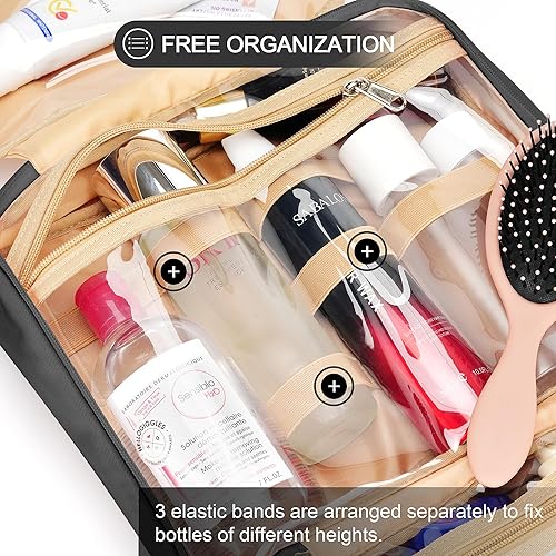 Miniatura 6 de COOSKY Travel Hanging Toiletry Bag for Women, Holds Full-Size Shampoo, with Jewelry Organizer Compartment, Extra Large Makeup Bag, Waterproof