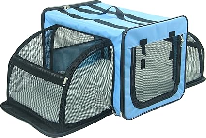 small blue dog crate