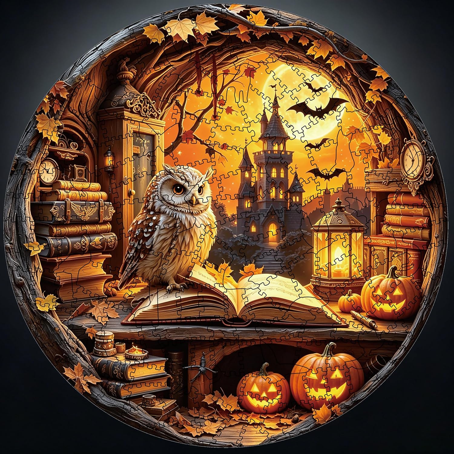 Wooden Puzzles for Adults, Halloween Puzzle 200 Pieces, Irregular Animals Fun Puzzles for Adults, Home Decor Jigsaw Puzzle