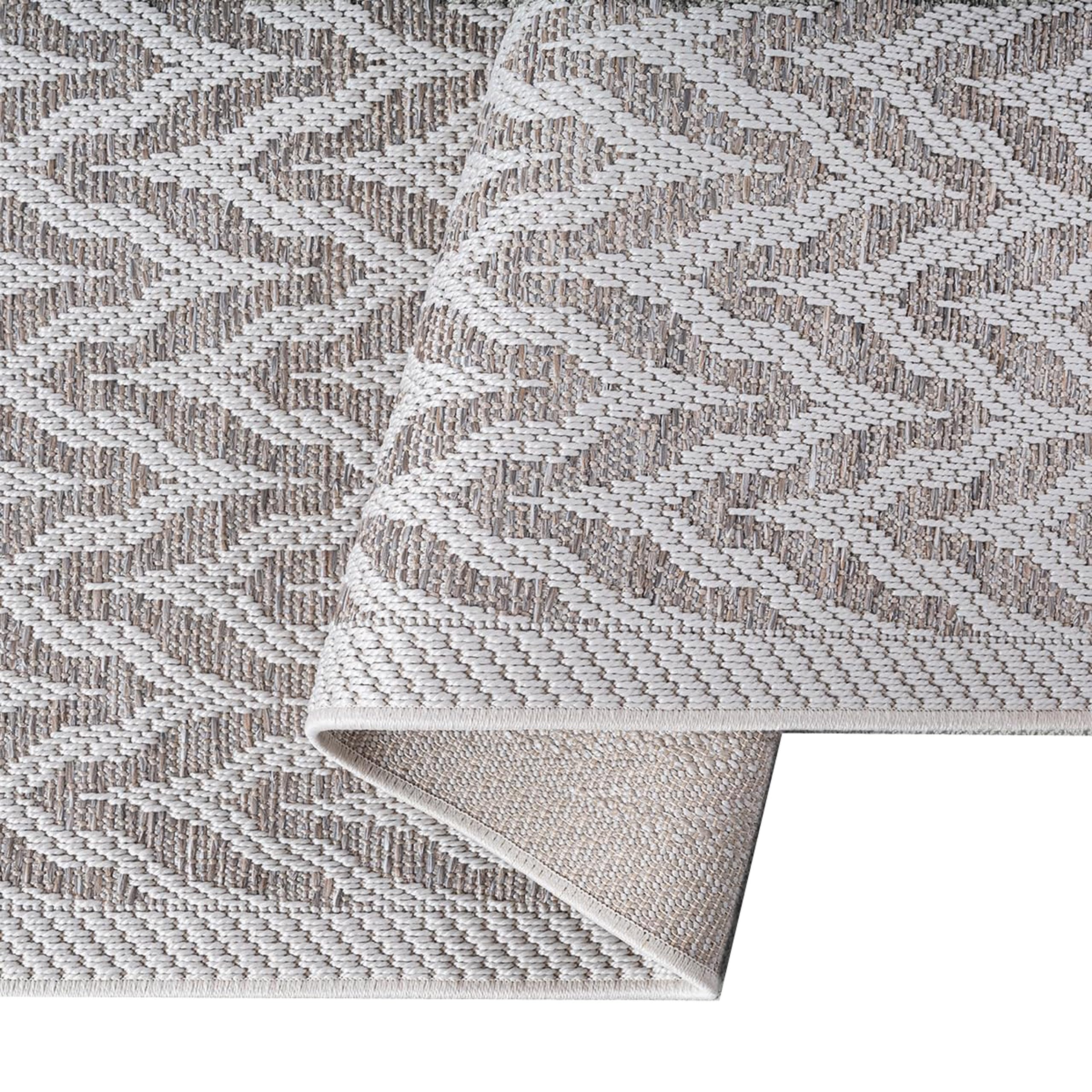 CARPETIA Tapis d'intérieur et d'extérieur moderne résistant aux intempéries et aux UV pour terrasse, balcon, jardin d'hiver - Aspect élégant - Beige crème - 80 x 150 cm