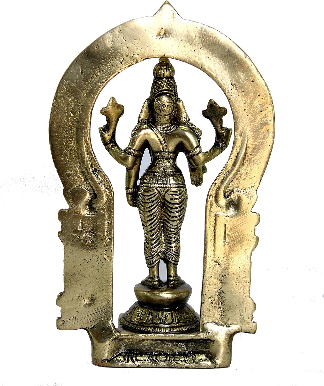 eSplanade Brass Lord Balaji Moorti Murti Idol Statue Praying Idol for Pooja - Vishnu Narayan Home Decor (7 inches Height)