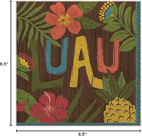Miniatura 4 de Key West - Servilletas de papel estampadas en caliente, 6.5 x 6.5 pulgadas (16 unidades), servilletas desechables multicolor para fiestas de verano