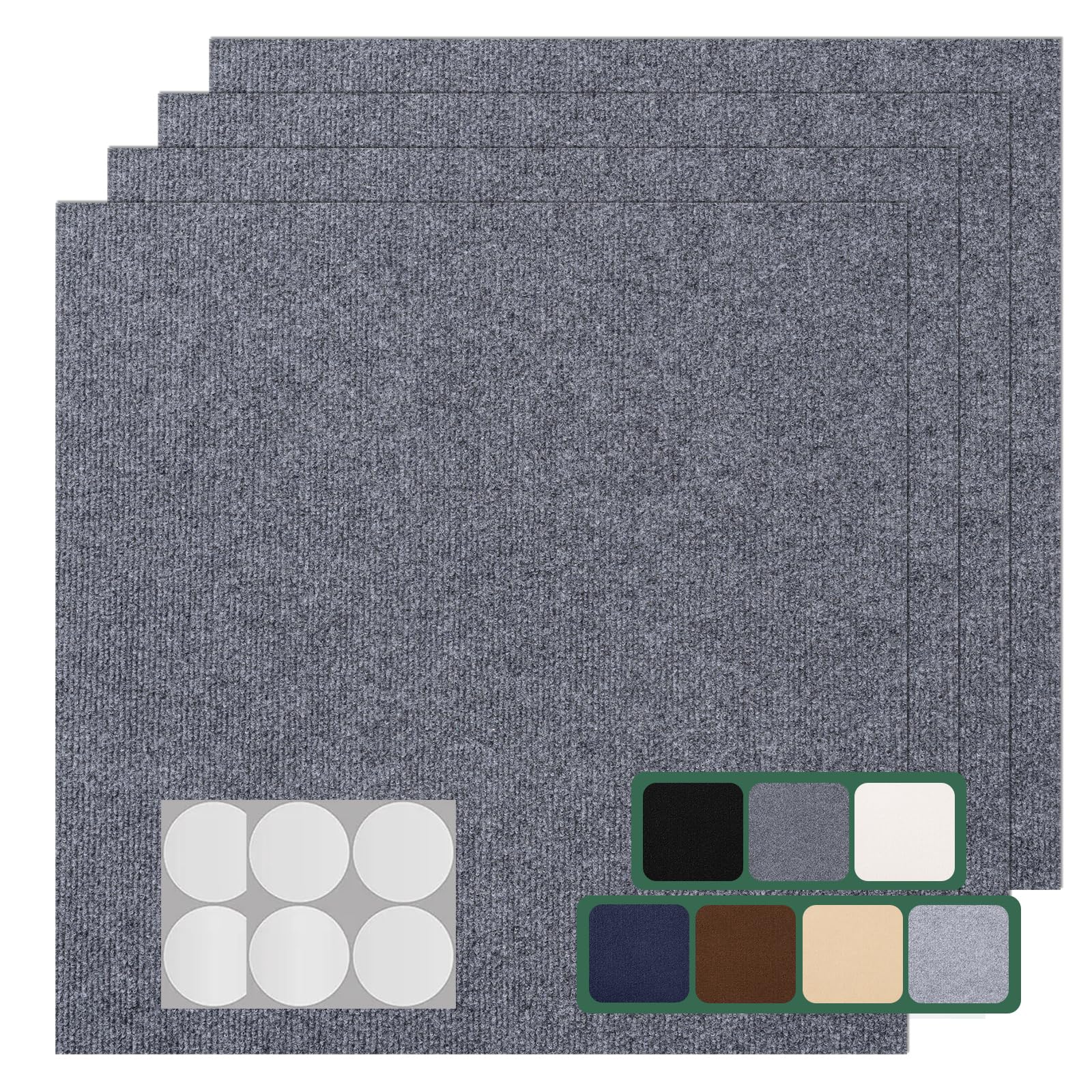 VallisCo Dark Gray Self Adhesive Carpet Tiles