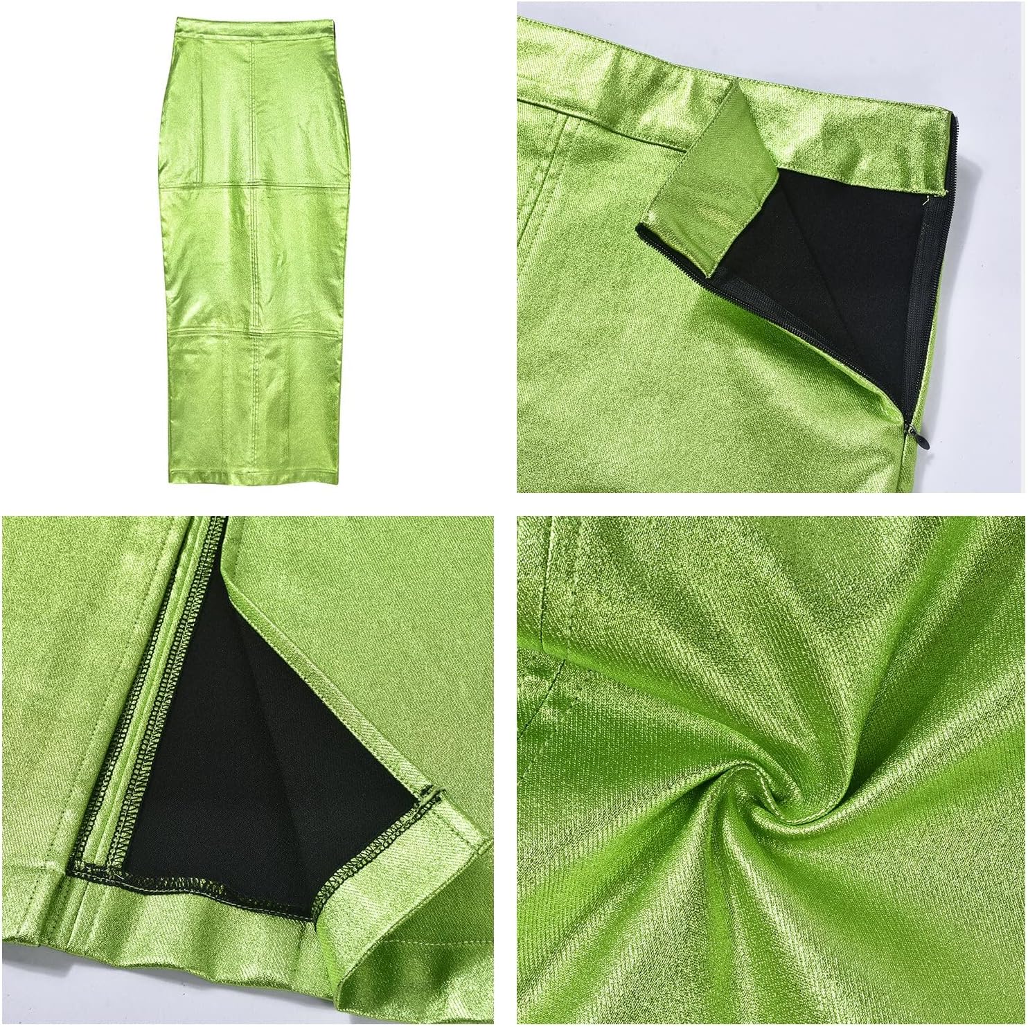 LEOROO Long Skirts for Women Trendy High Waisted A Line Business Casual Leather Maxi Skirt with Slit Dressy - Image 5