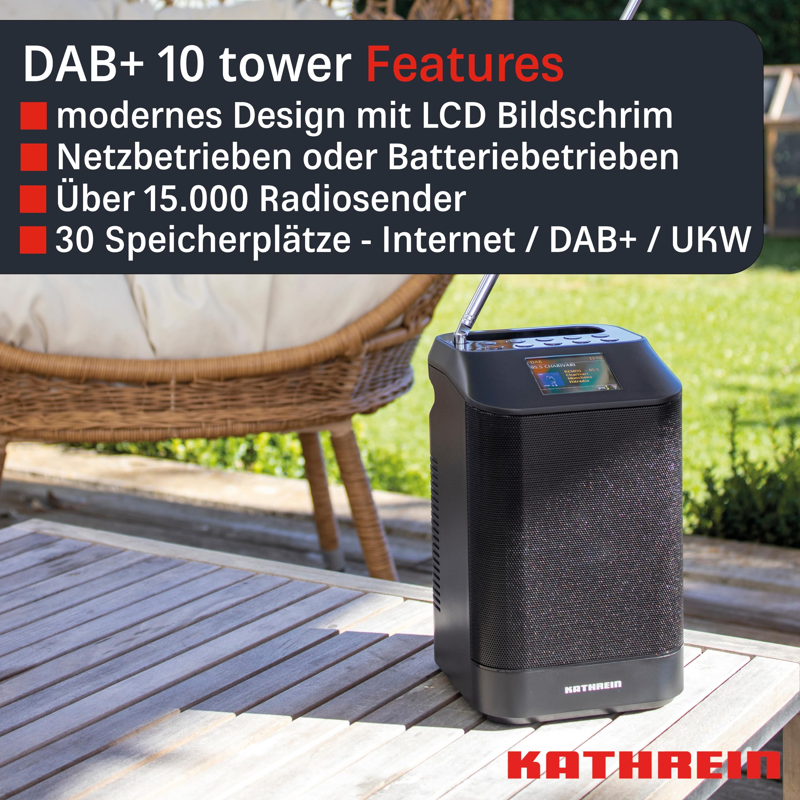 KATHREIN Radio Dab + 10 Torre Negro WiFi