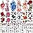 82 Sheets Flowers Temporary Tattoos Stickers, Roses, Butterflies and Multi-Colored Mixed Style Body Art Temporary Tattoos for Women, Girls or Kids
