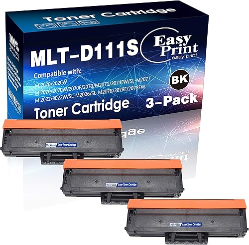 Miniatura 1 de EasyPrint - Cartucho de tóner compatible con T111s (3 unidades) para Samsung MLT-D111S 111S utilizado para impresoras M2020, M2022, M2070, M2071,