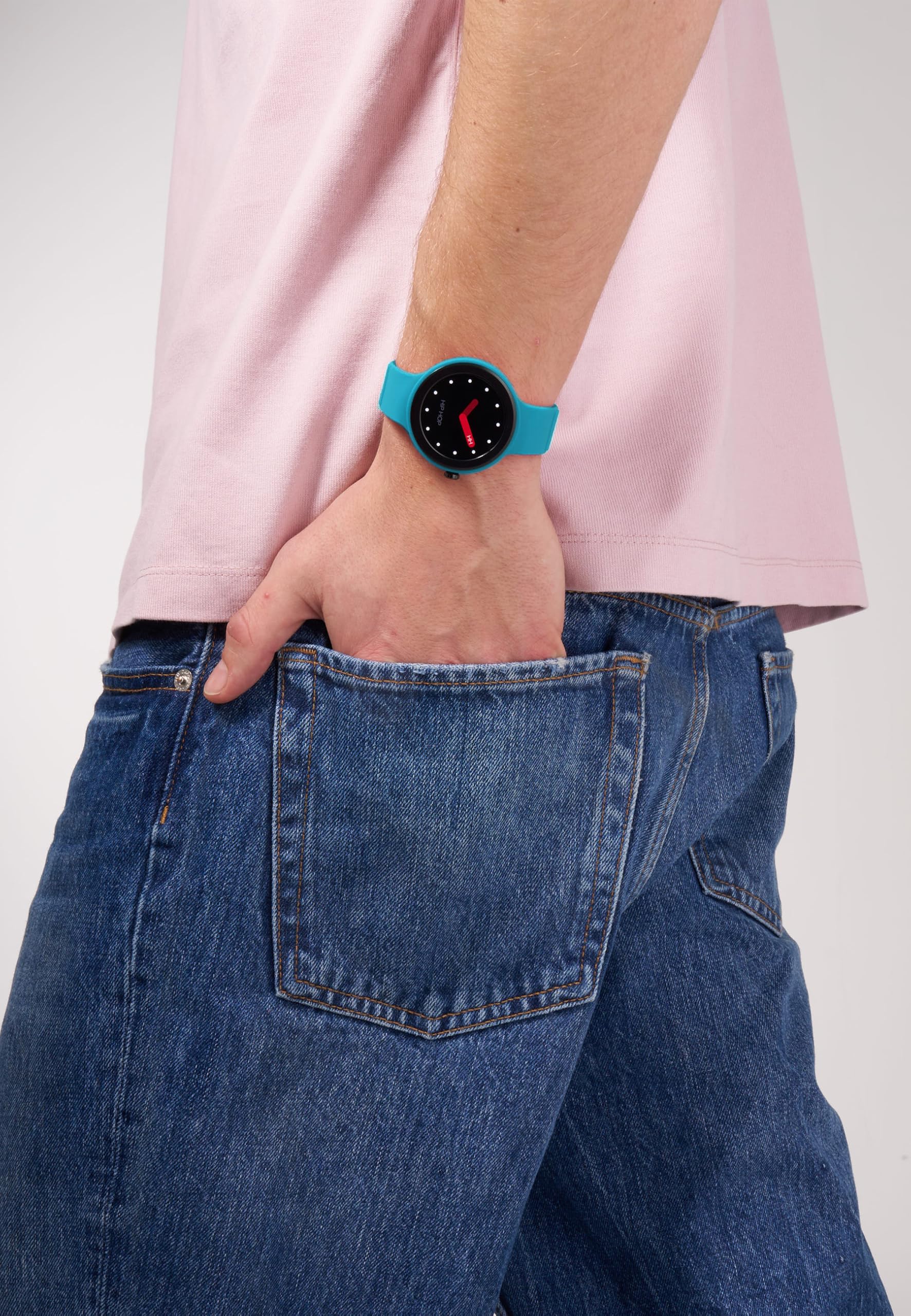 HIP HOP HWU1201 Damski HERO.NEXT Tarcza MONO-KOLOROWA CZARNY mechanizm SMARTWATCH SMARTWATCH i NIEBIESKI SILIKONOWY PASEK, NIEBIESKI HWU1201
