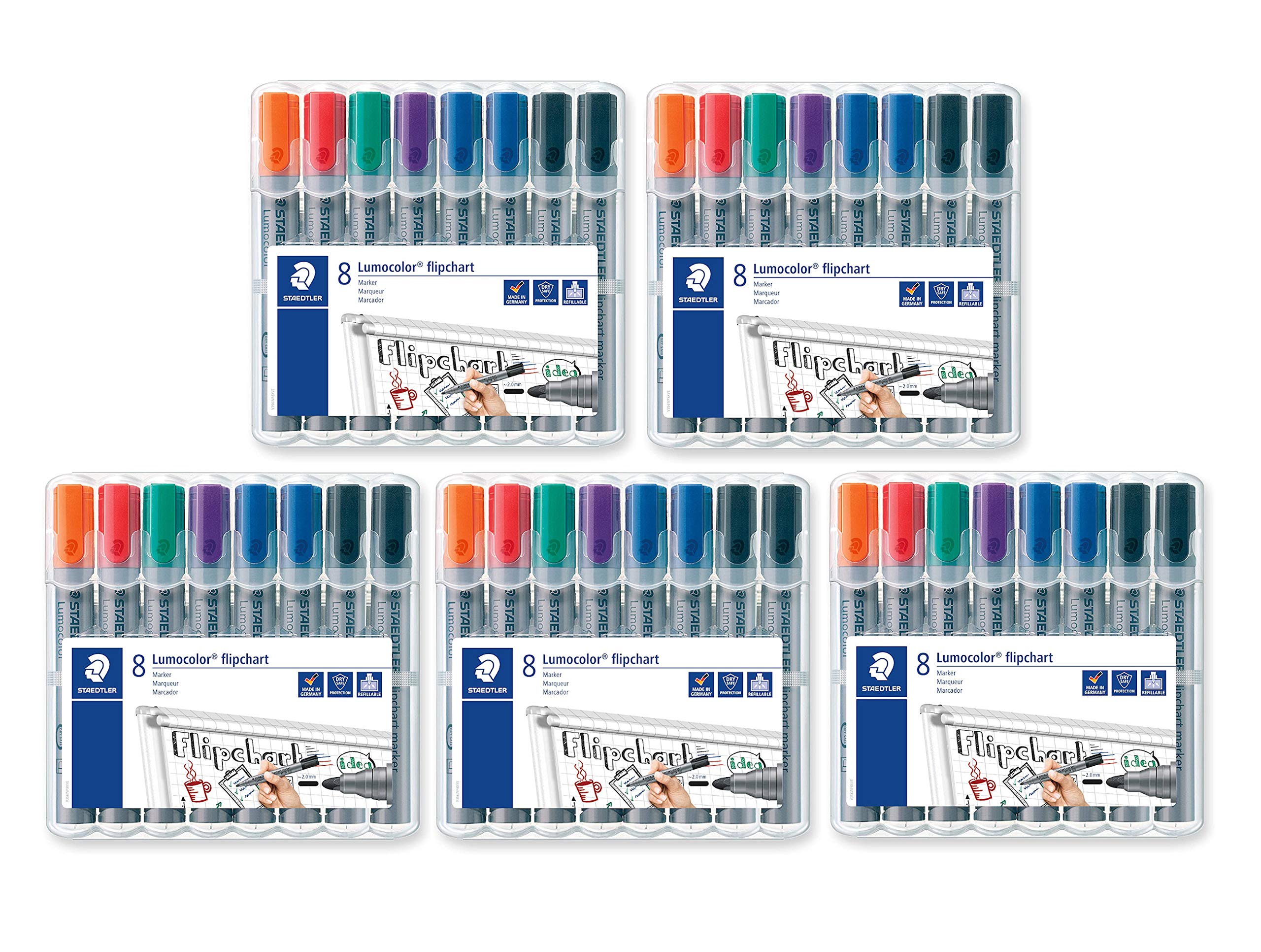 Staedtler Lumocolor 356 WP8X Flipchart-Marker (Rundspitze ca. 2 mm Linienbreite, Set mit 8 Markern, Ideal für Flipchart-Blöcke, farbintensiv, geruchsarm, hohe Qualität) (5)