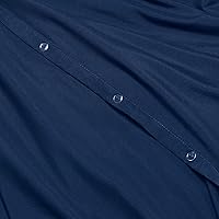 Vista 6 de Clara Clark Funda de edredón de microfibra ultra suave de doble cepillado, funda de edredón con cierre de botón y 2 fundas de almohada, color azul