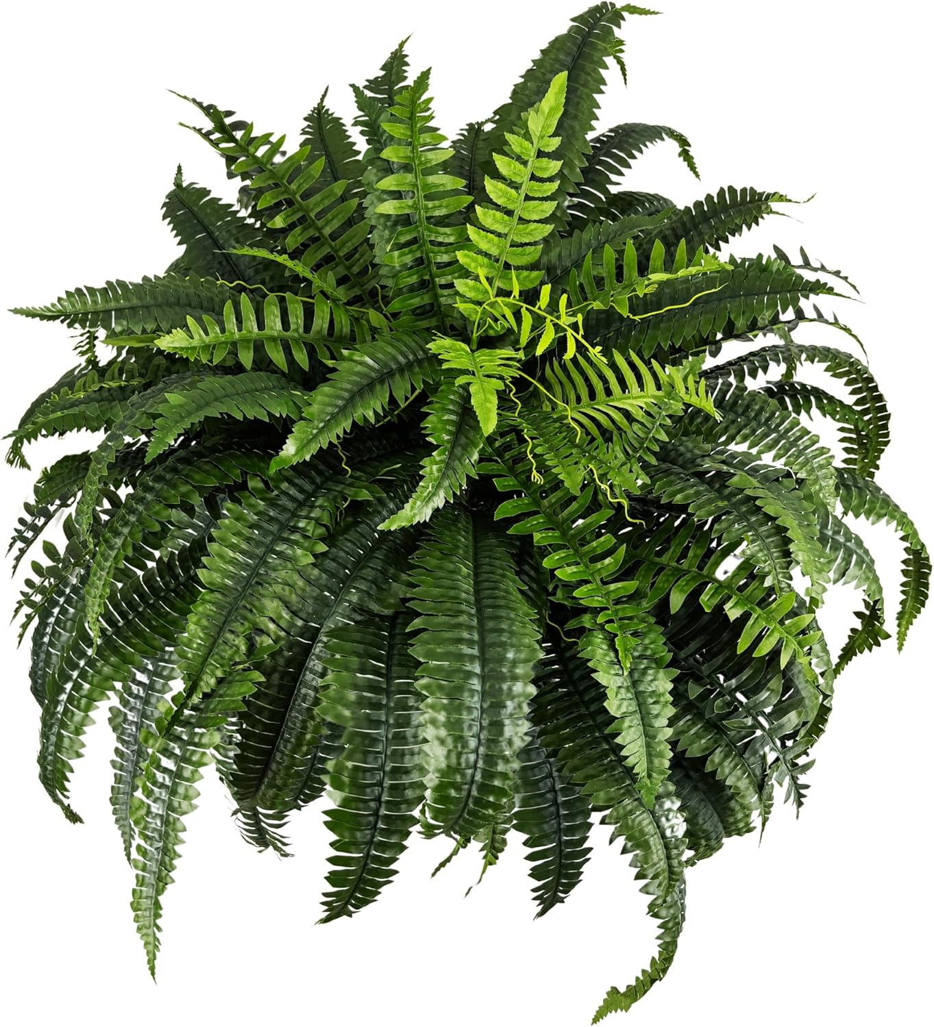 Giant Artificial Boston Ferns for Outdoors Large UV Resistant Lifelike Faux Fern, Realistic Silk Greenery Plants Large for Patio, Office, Home Decor, 88 Branches, 48 in Fake Fern Natural Green Natural Green (88 Branches) 1