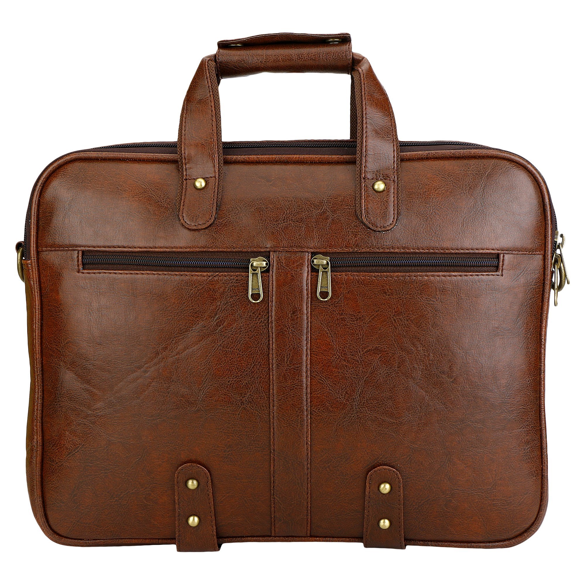 SPHINX14 inch Synthetic Leather Cross-body Laptop Office Bag for men/boys - Dark Brown