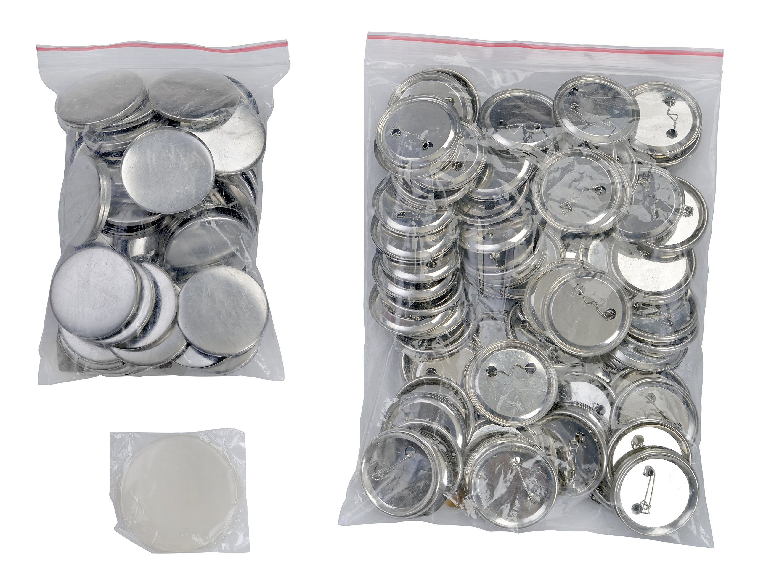 Buttonrohlinge 50mm (100 Stück) für Badgematic Buttonmaschine mit Sicherheitsnadel