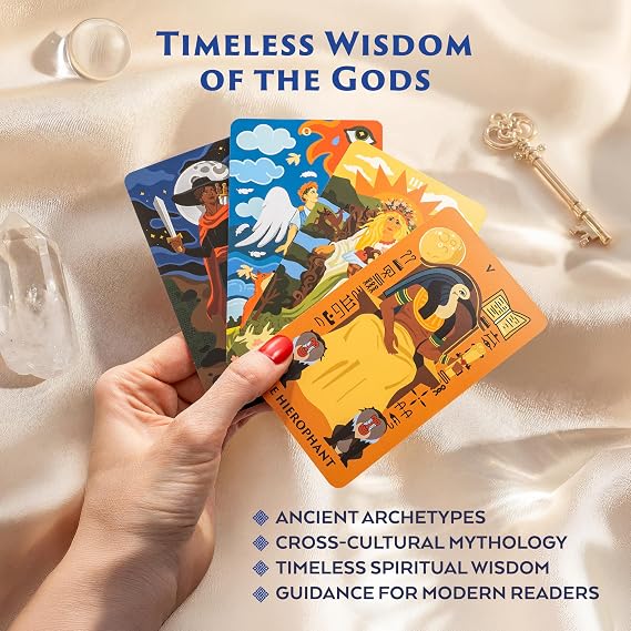 Wyspell Tarot Cards: Pantheon Tarot Deck with Guide Book - Unique Card Deck for Beginners - Modern Fortune Telling Cards