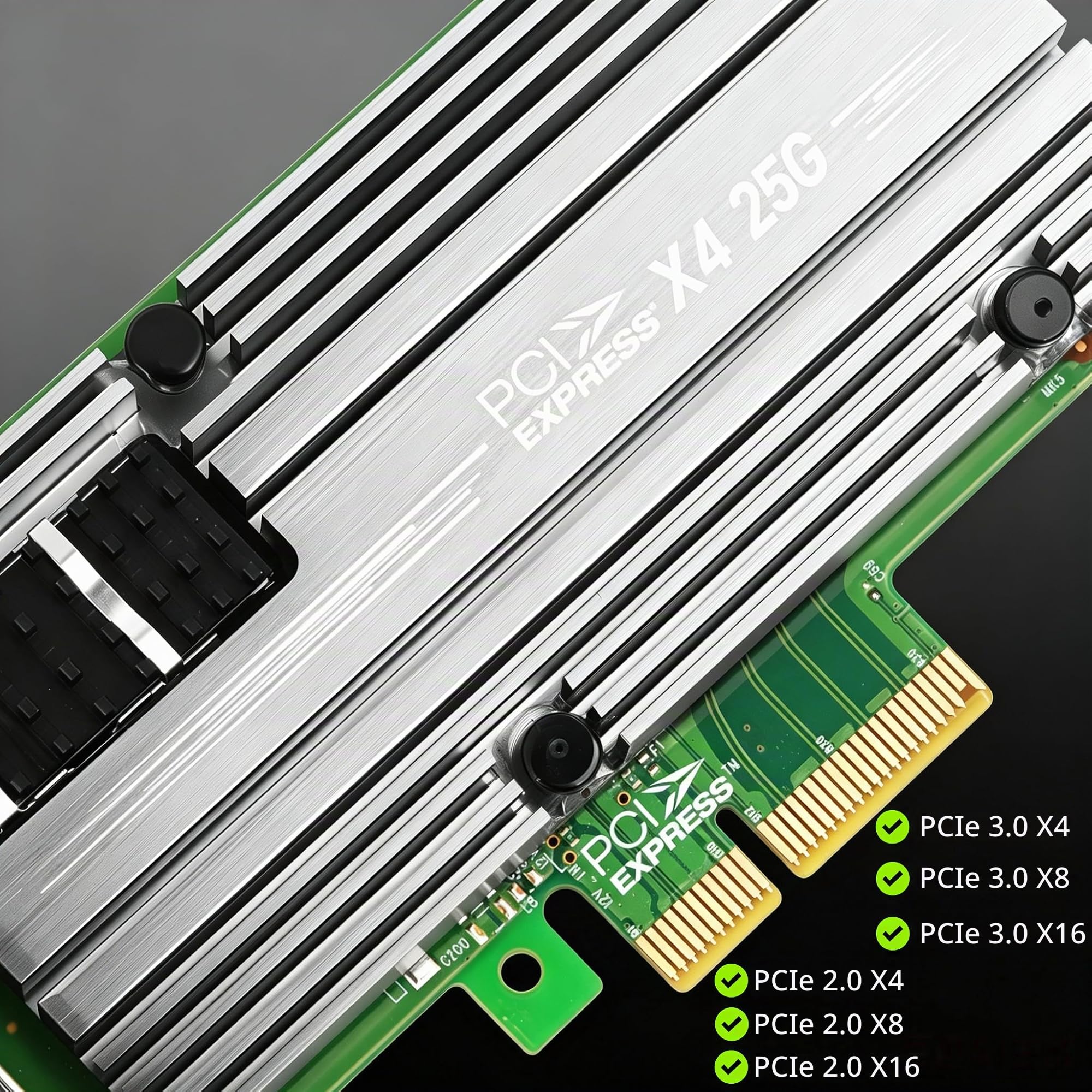 for Mellanox ConnectX4 25Gb Ethernet Server Adapter, PCIe 3.0 X4, 1*SFP28 Port, RDMA, 25/10 / 1 Gbps, 25Gigabit NIC Support Windows Server/Windows/Ubuntu/Linux