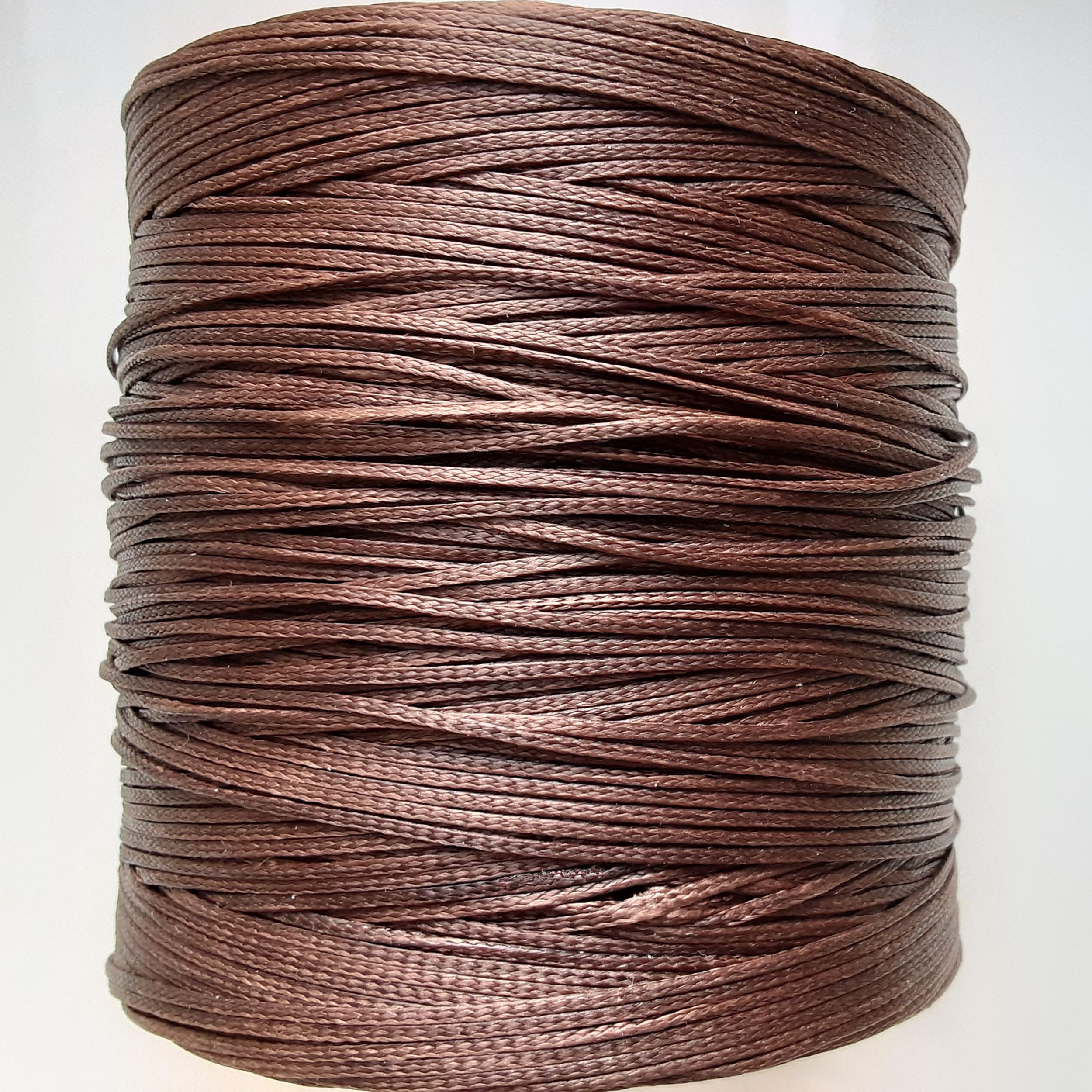 2mm Waxed Nylon Cord - 10 meters Super Strong Jewellery Thread, Bracelet, Necklaces, Crafts, Shamballa, Macrame String (2mm Brown - 10m)