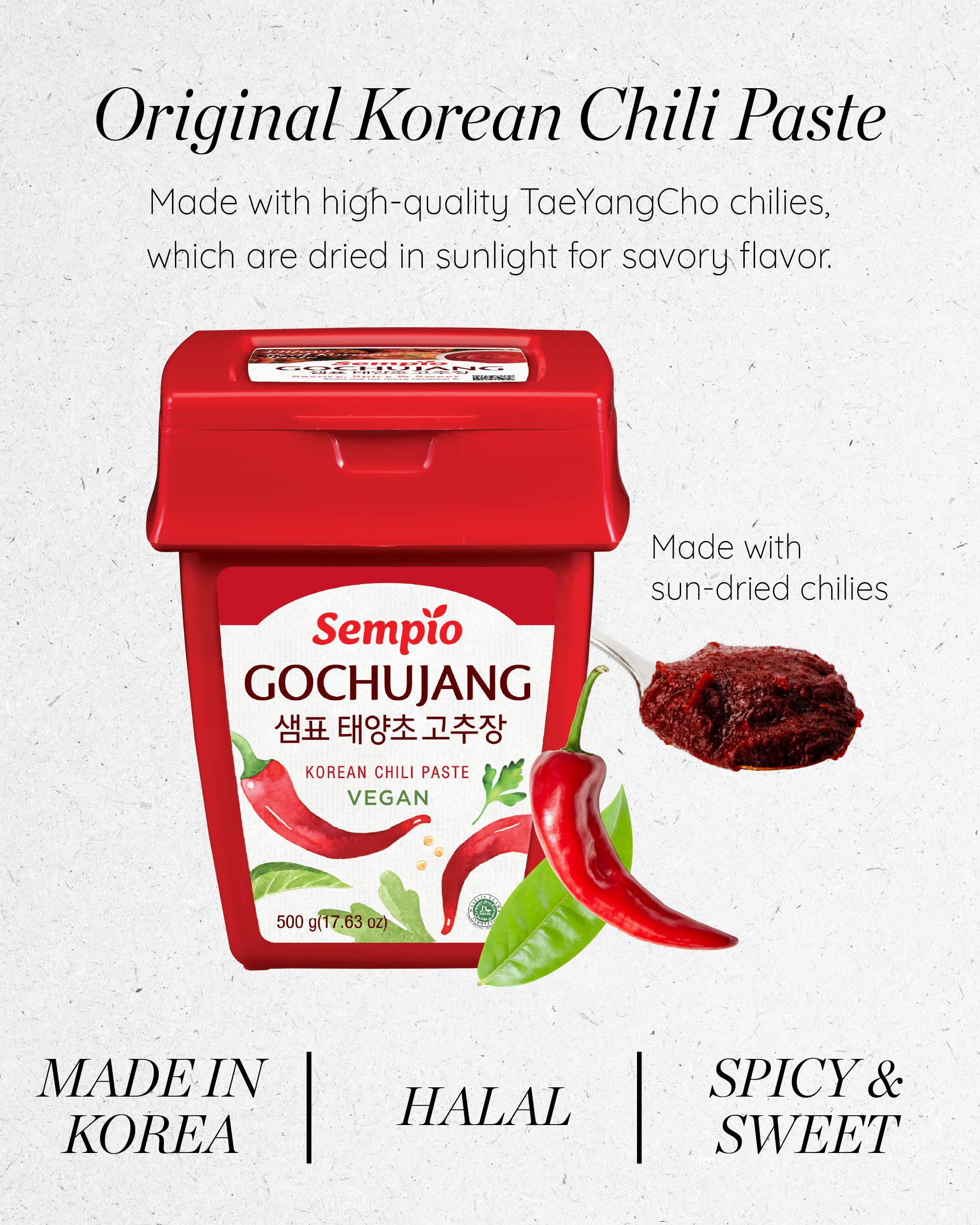 Buy Sempio Gochujang, Hot Pepper Paste (Korean Chili Paste)_1.1lbs (500g)_All Purpose Online at