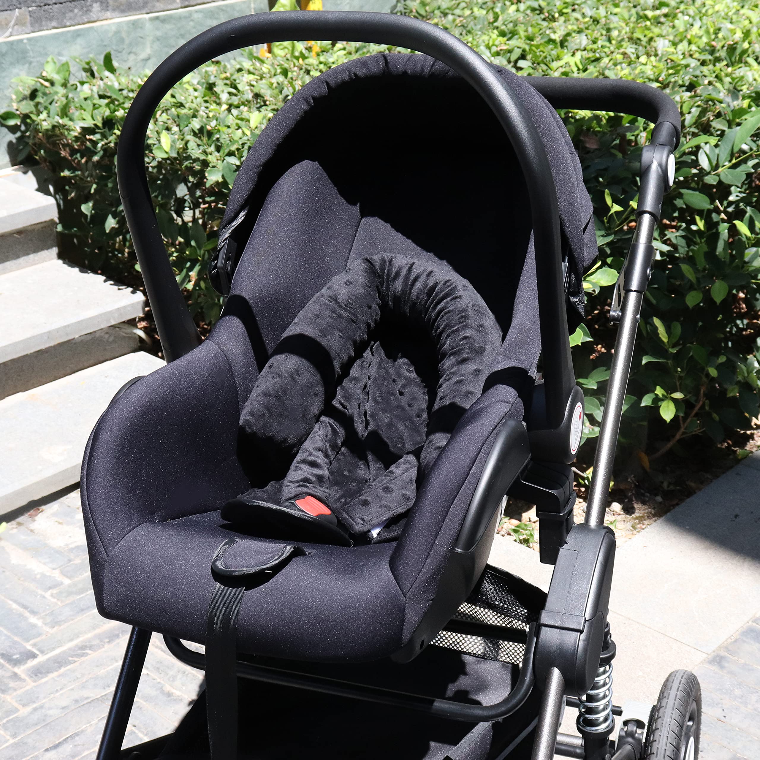 Soporte para la cabeza y la correa del bebé, almohada de apoyo para la cabeza del bebé, cojín súper suave para la cabeza y el cuello para asiento de coche, reposacabezas de bebé y funda para