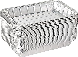 Pack of 25 Disposable Aluminum Foil Toaster Oven Pans - Mini Broiler Pans | BPA Free | Perfect for Small Cakes or Personal...