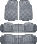 FH Group Automotive Tapis de sol Solid Black Climaproof pour la protection contre tous les intempéries Universal Fit Trimmable Heavy Duty fits La plupart des voitures, des VUS et des camions, 3pc Ensemble complet F11306BLACK