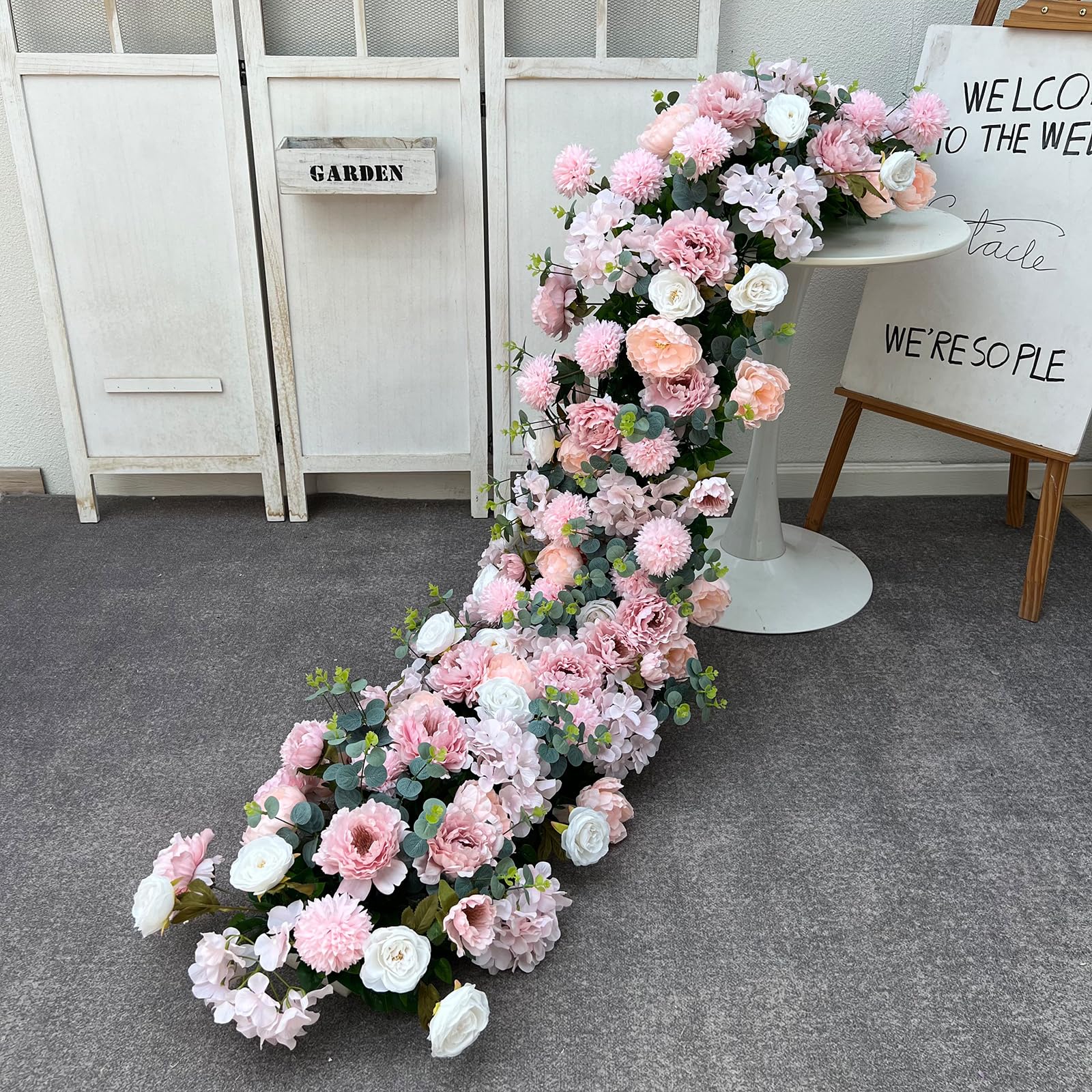 Lucky Flower A9 1.64Ft Runner Flower Row Artificial Flowers For Table Centerpiece Wedding Decoration Mix Flowers Backdrop Wall Arches Decor (A9)