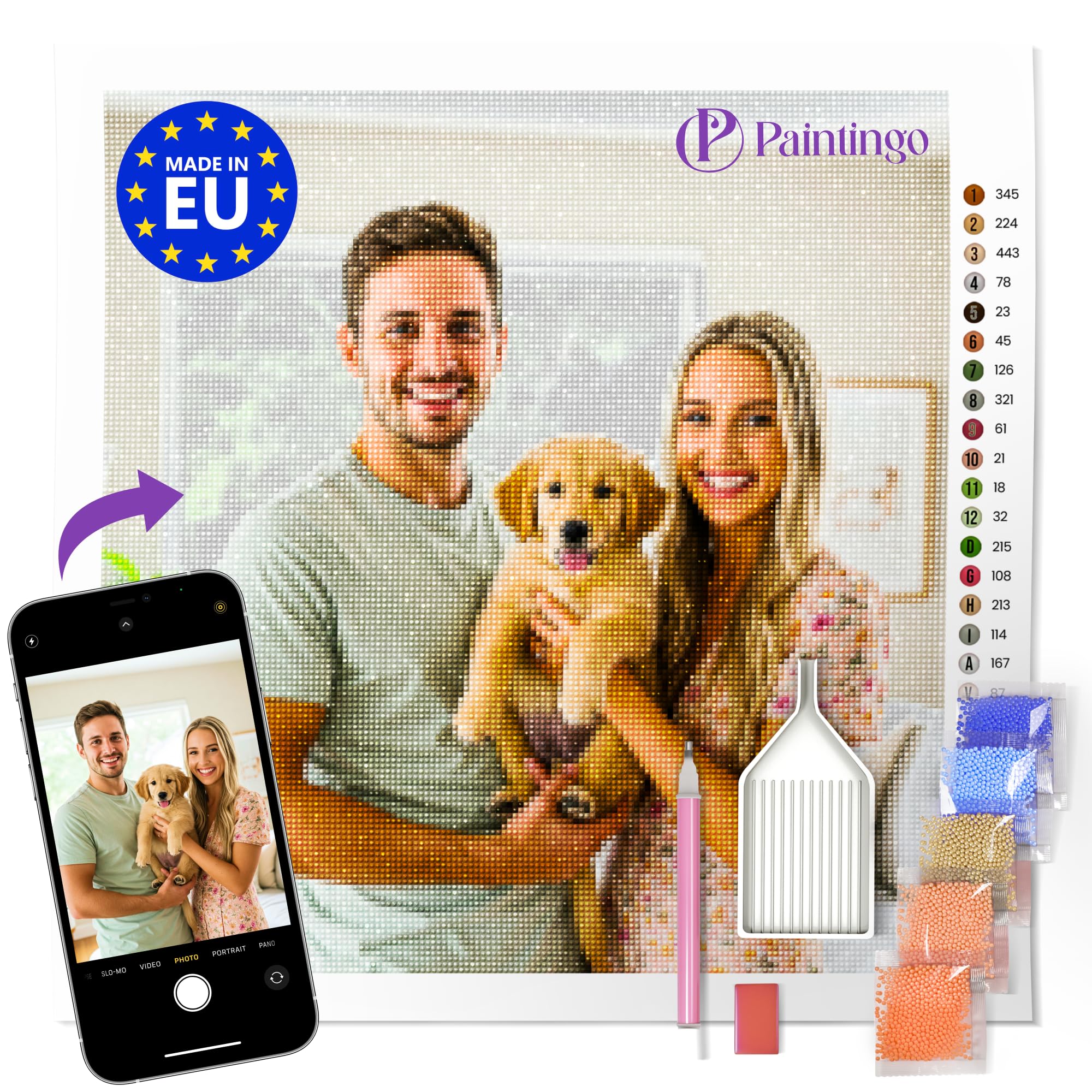 Diamond Painting eigenes Foto 60x80 cm - personalisierte Diamant Painting Bilder Erwachsene - Geburtstagsgeschenk & Hochzeitsgeschenk - Diamond Painting Erwachsene