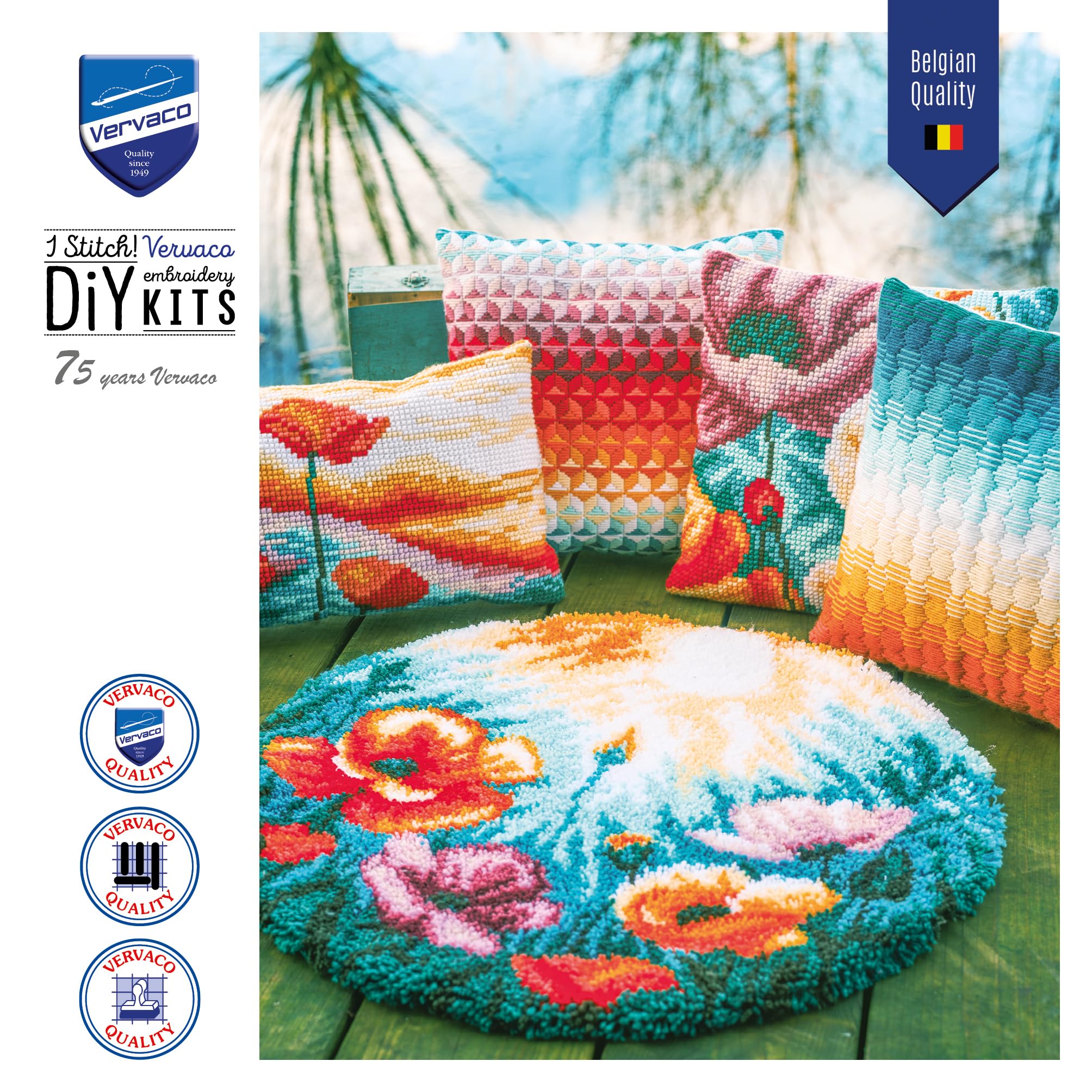 VERVACO Borduurpakket Kussen MODERN Handwerkpakket voor Sierkussen 40 x 40 cm Langsteek Borduurwerk Snel & Makkelijk voor Beginners DIY Kit Woondecoratie Knutselen voor Volwassenen VERVACO Borduurpakket Kussen MODERN Handwerkpakket voor Sierkussen 40 x 40 cm Langsteek Borduurwerk Snel & Makkelijk voor Beginners DIY Kit Woondecoratie Knutselen voor Volwassenen
