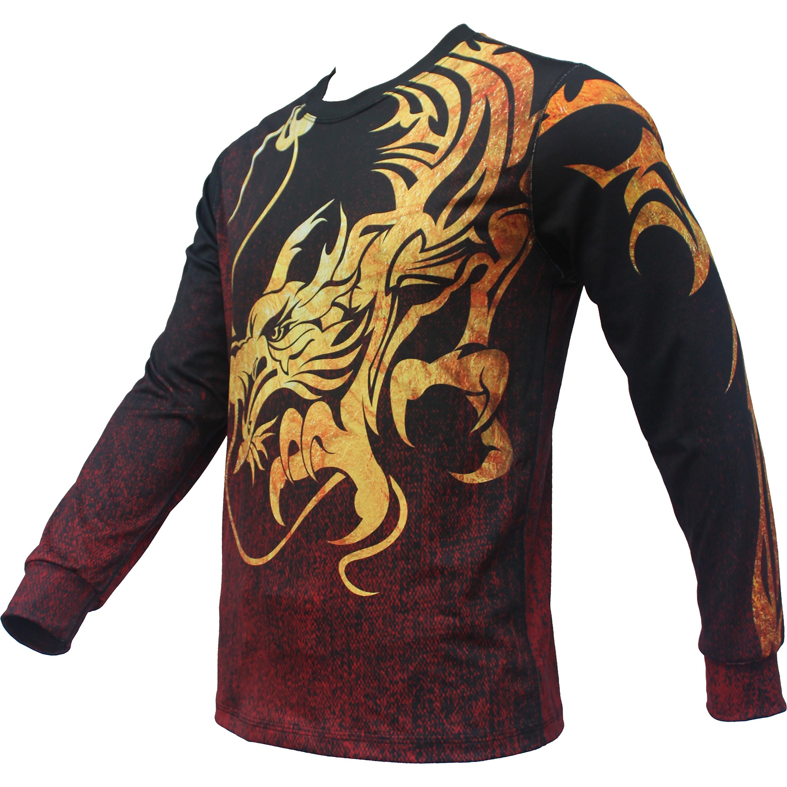 UN92 Dragon Gate Long Sleeve T-Shirts, Rust Red L