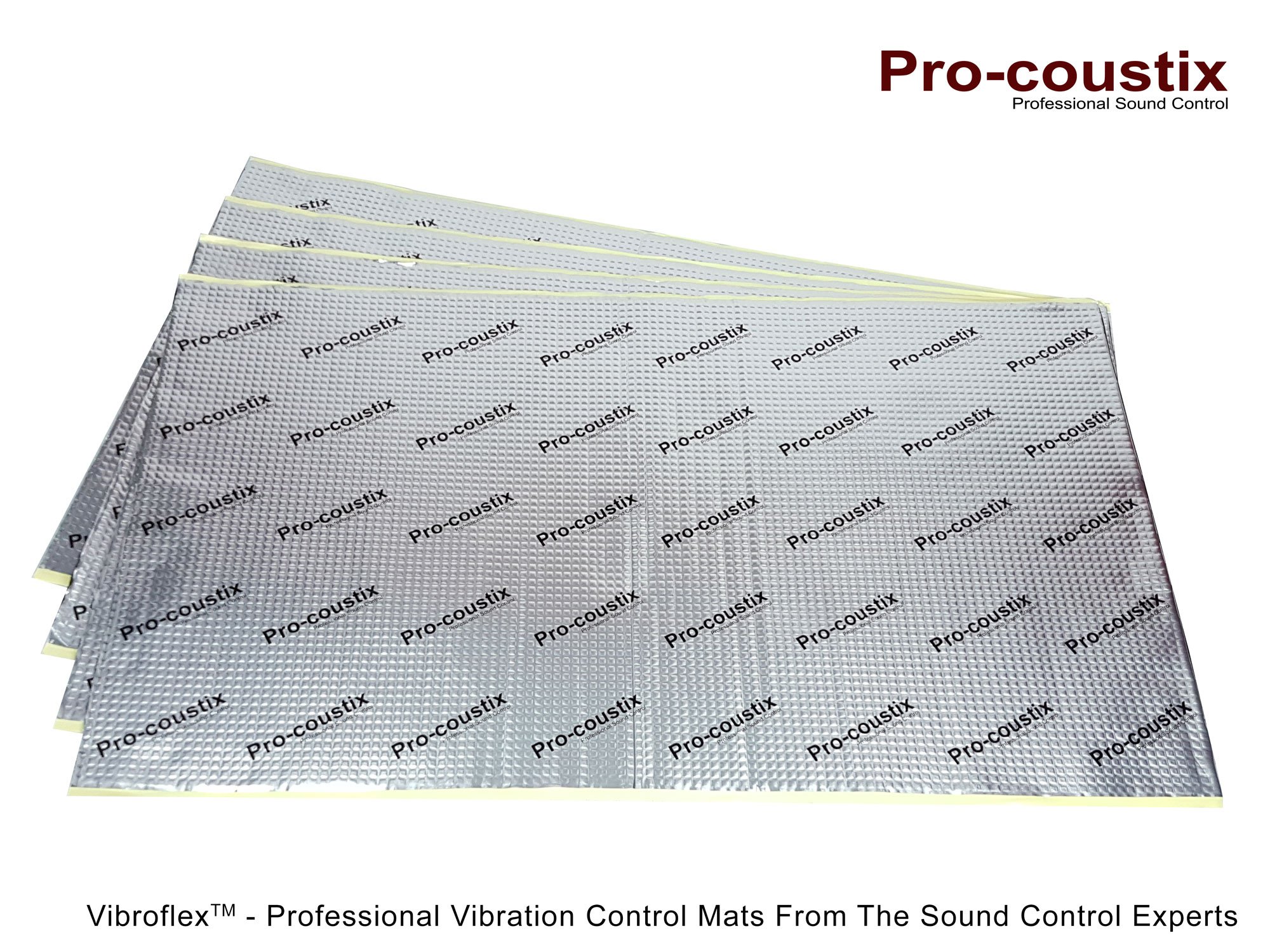 Pro-coustix Vibroflex Vibration Control & Sound Deadening Mats Silver Various (1 X Large Sheet)