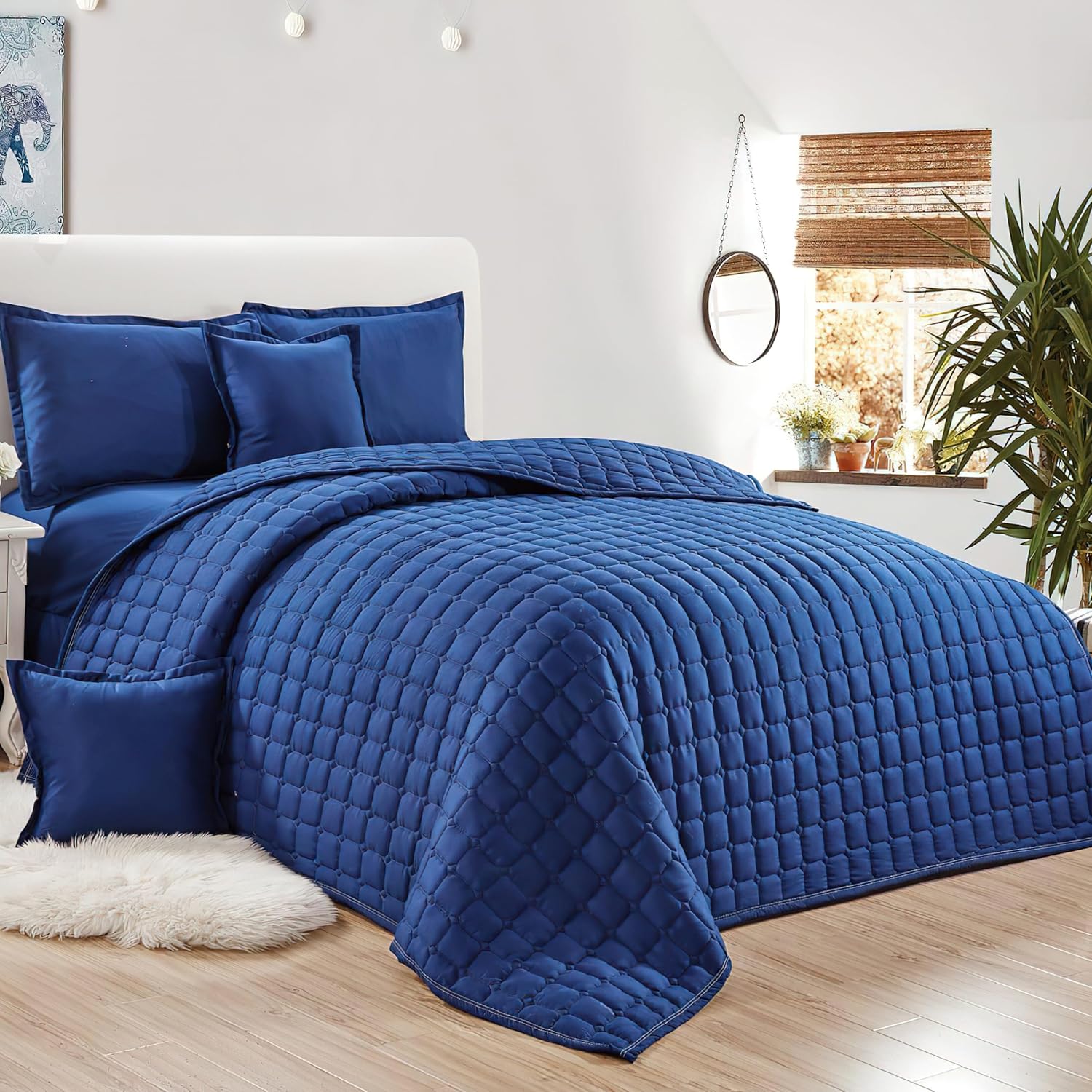 Sleep Night Comforter Set King Size 6 Pieces Twin Bedding Set (Includes 1 Comforter, 1 Bedsheet