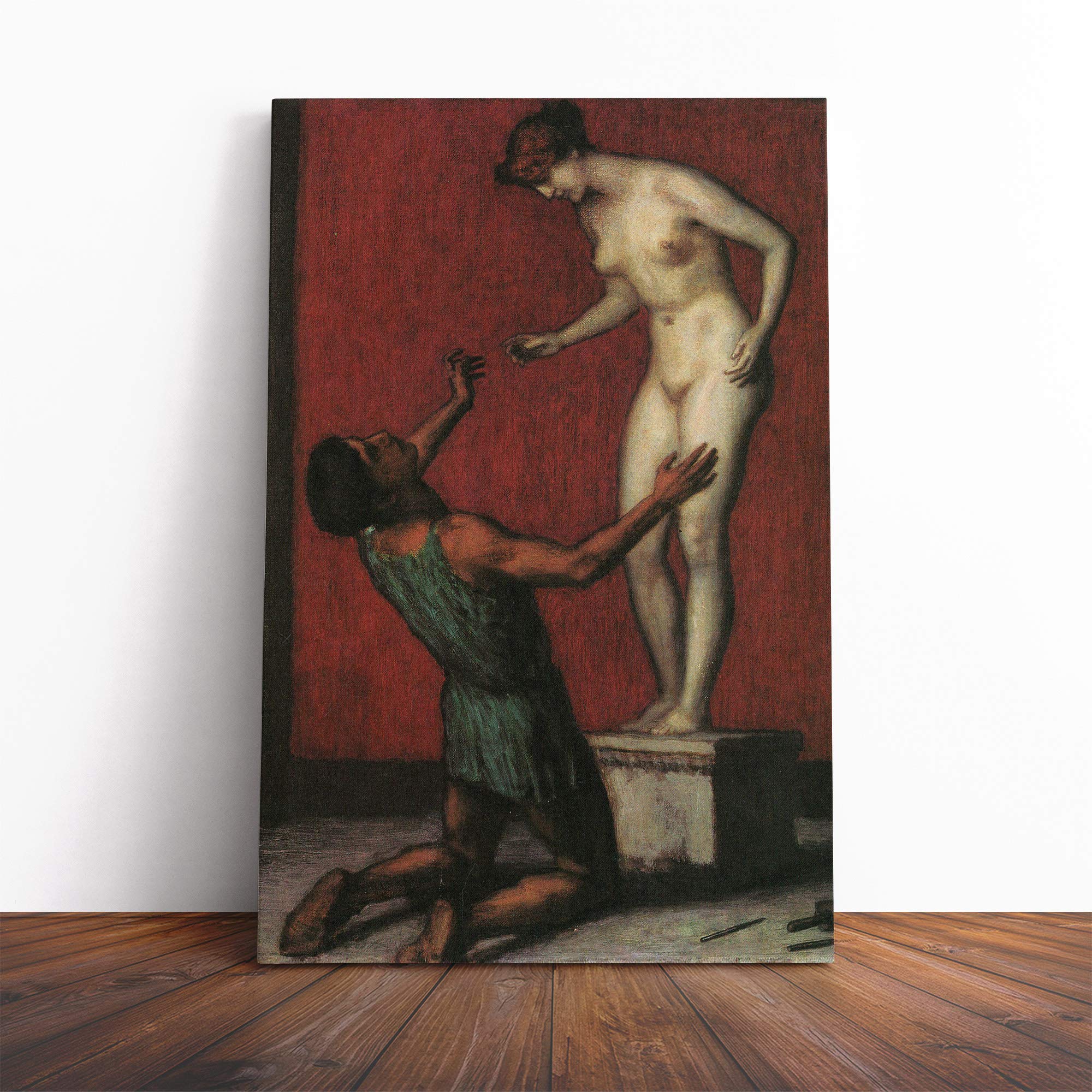 Franz Stuck Pygmalion Canvas Print | Gallery Wrapped 30mm Frame Wall Art | 20x14 inches | Ready to Hang | Modern Picture | Living Room Bedroom Lounge Office
