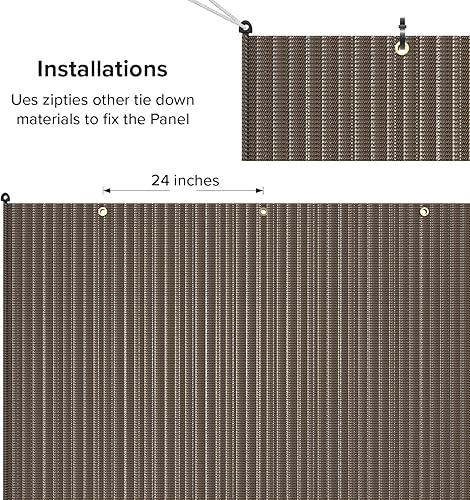 Miniatura 2 de INFRANGE Toldo de repuesto para pérgola, permeable, de alta densidad de 3 x 32 pies, color marrón hueco, para patio, privacidad, panel de pantalla