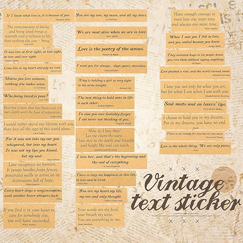 Miniatura 4 de 50 Sheets Talk Scrapbook Stickers Vintage Aesthetic Quote Phrases Words Scrapbooking Stickers for DIY Crafts Journaling Supplies Journal Collage