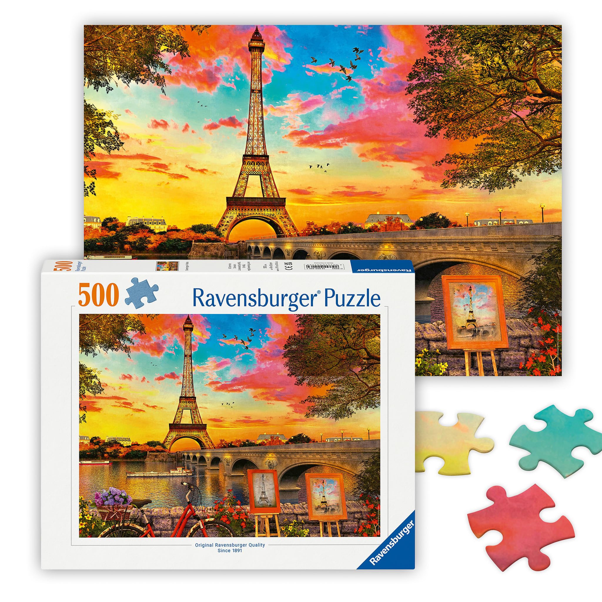 Ravensburger 500 Piece Puzzle - Evening in Paris - Scenic City Puzzle for Adults & Children Aged 12 and Up