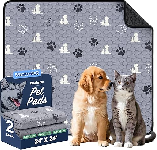Miniatura 18 de Almohadillas lavables para orina para perros, paquete de 4 almohadillas absorbentes reutilizables para entrenamiento de perros y cachorros,