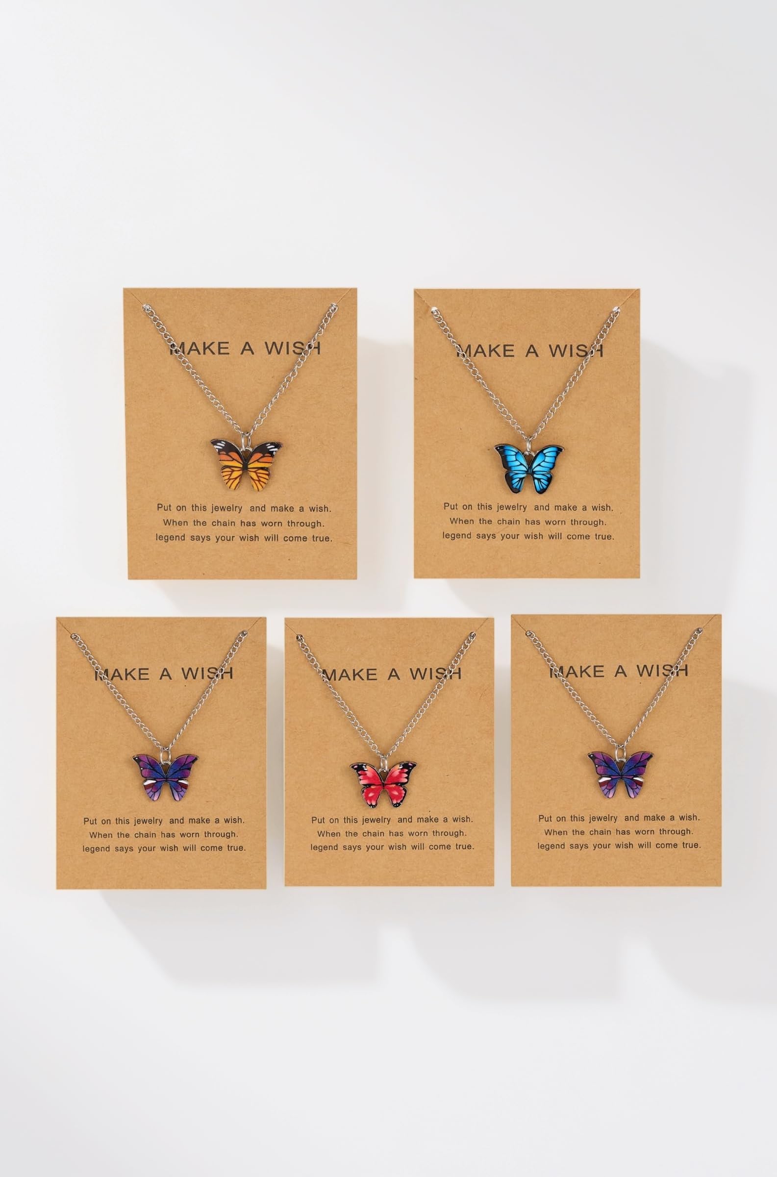 5 Pcs Latest Stylish Butterfly Jewellery Necklace Set for Women Pendant Necklace Gifts for Girls (rrsd15817np)(Silver)