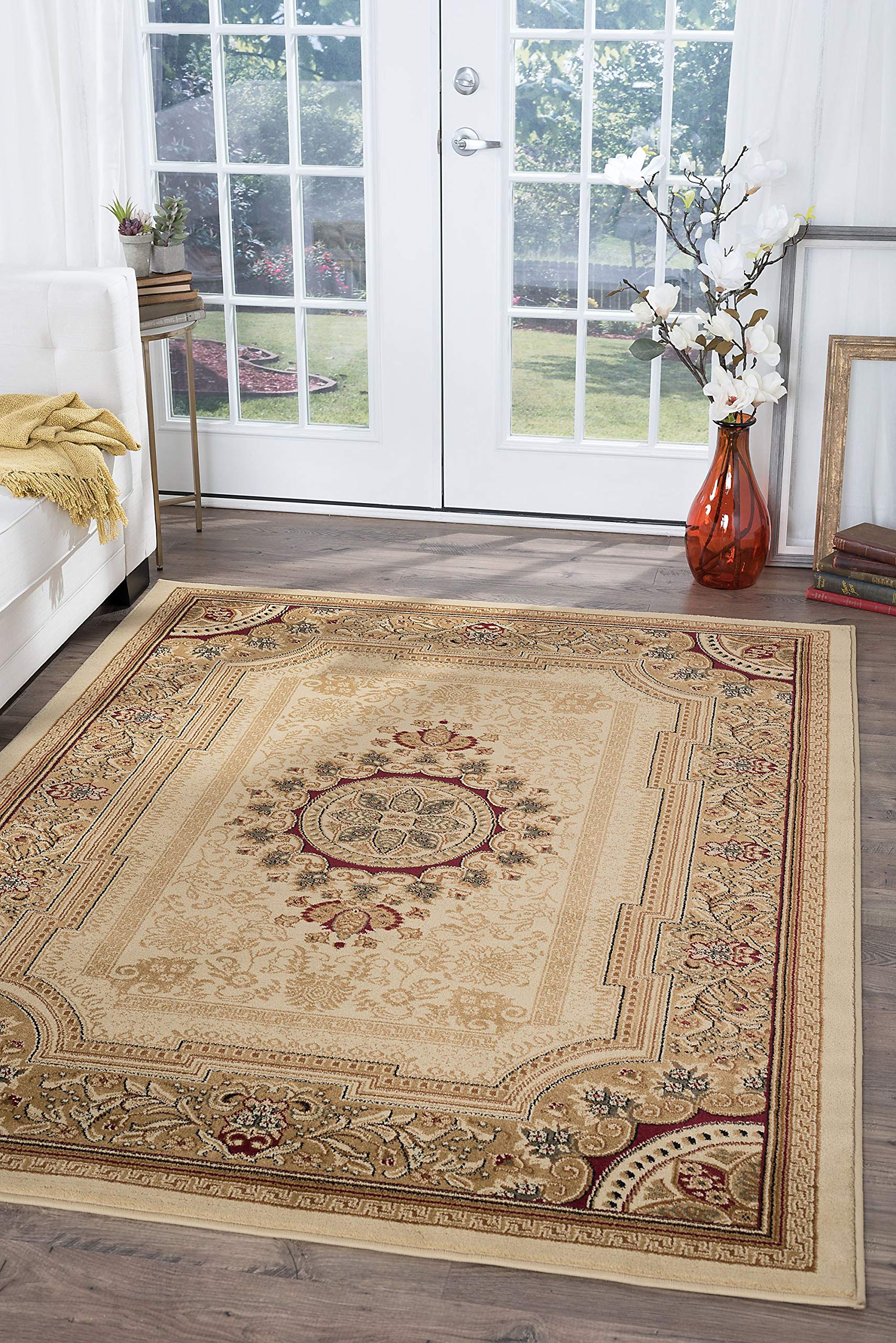Jayden Ivory 5x7 Area Rug 5x7 Indoor Area Rugs for Living Room Dining Room Rug