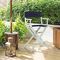 Vista 407 de Silla de Director de 18" Marco Blanco Lona Rosa